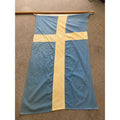 Vintage 1970s Sweden 3' x 5' Bulldog Flag 100% Cotton Bunting - Used