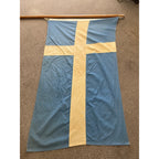 Vintage 1970s Sweden 3' x 5' Bulldog Flag 100% Cotton Bunting - Used