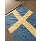 Vintage 1970s Sweden 3' x 5' Bulldog Flag 100% Cotton Bunting - Used