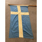 Vintage 1970s Sweden 3' x 5' Bulldog Flag 100% Cotton Bunting - Used