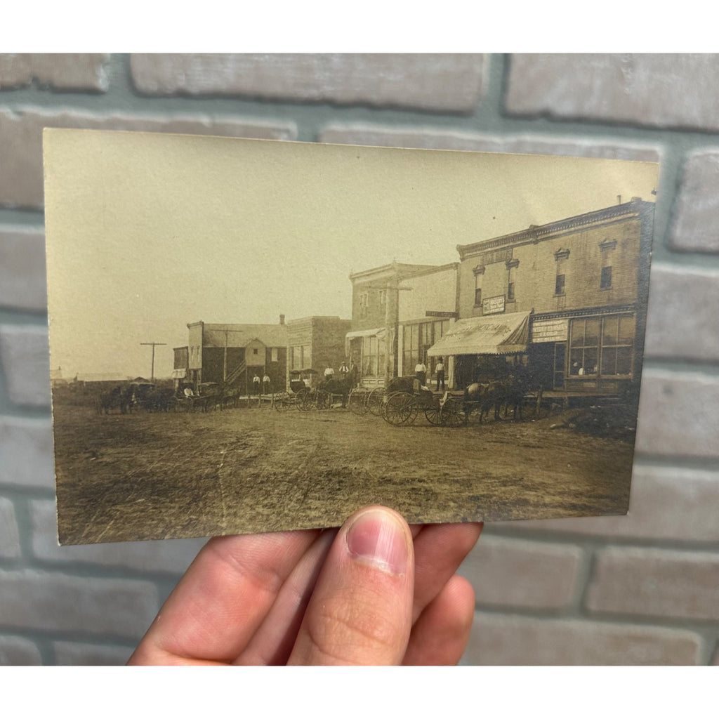 Coulter Iowa IA RPPC Postcard Main Street West Side Early 1900s Vintage