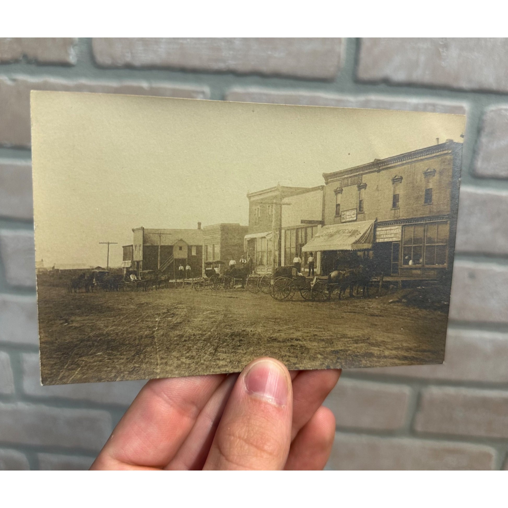 Coulter Iowa IA RPPC Postcard Main Street West Side Early 1900s Vintage