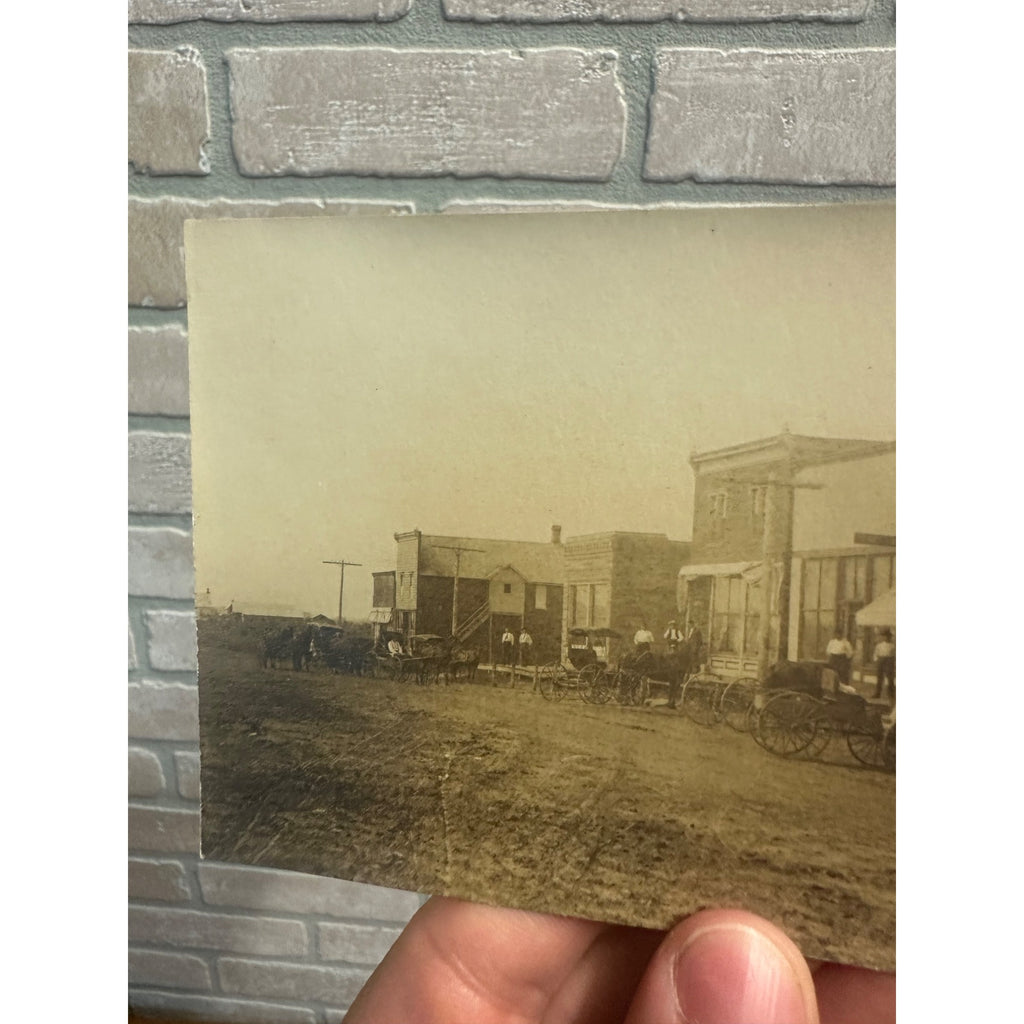 Coulter Iowa IA RPPC Postcard Main Street West Side Early 1900s Vintage