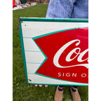 Original Vintage 1950s Coca-Cola "Sign of Good Taste" Fishtail Advertising Sign