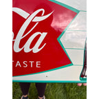 Original Vintage 1950s Coca-Cola "Sign of Good Taste" Fishtail Advertising Sign