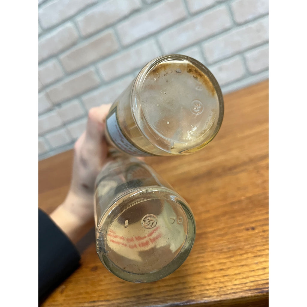 Vintage 1960s Miller High Life Beer 7oz Bottles Lot (2) w/ Labels Milwaukee Wis