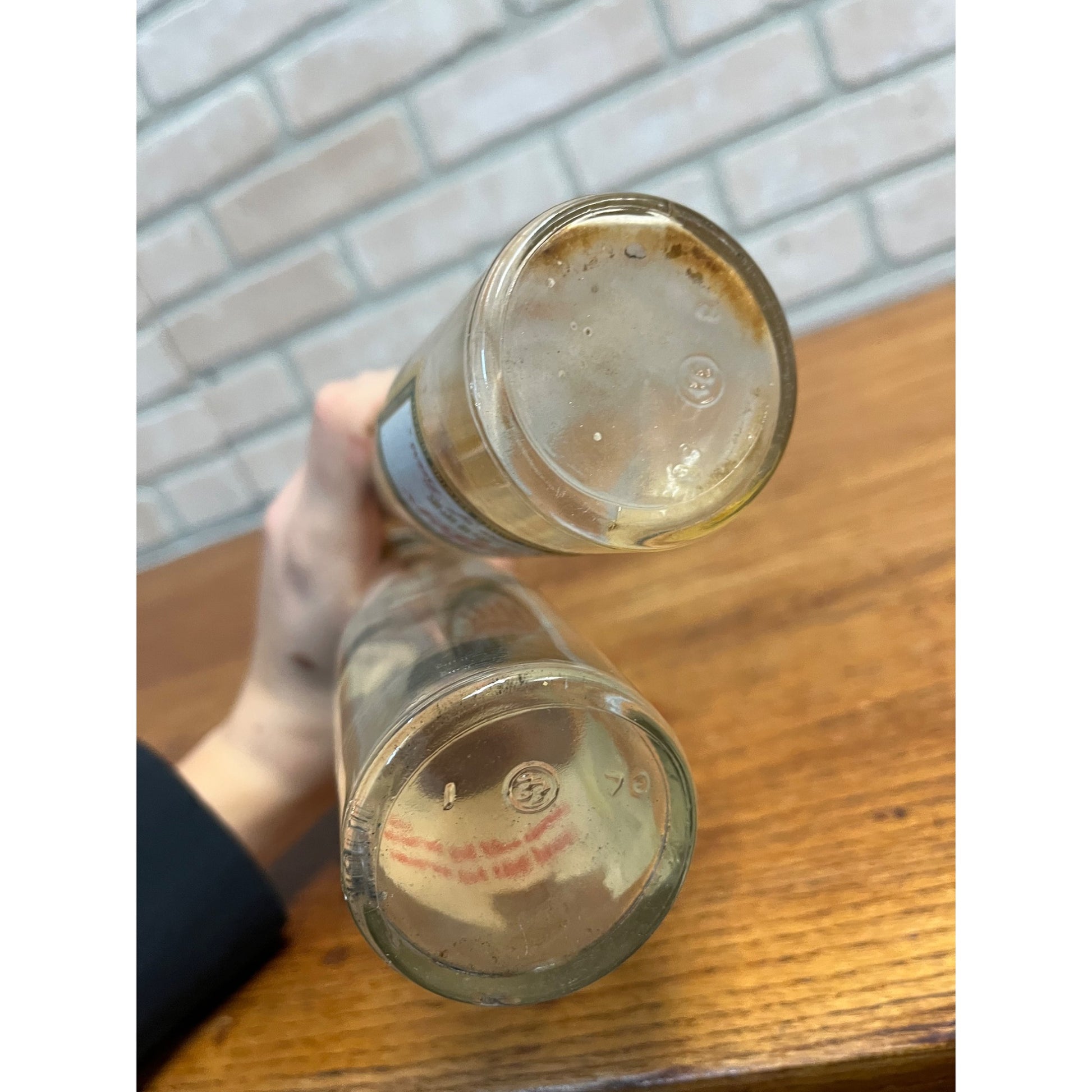 Vintage 1960s Miller High Life Beer 7oz Bottles Lot (2) w/ Labels Milwaukee Wis