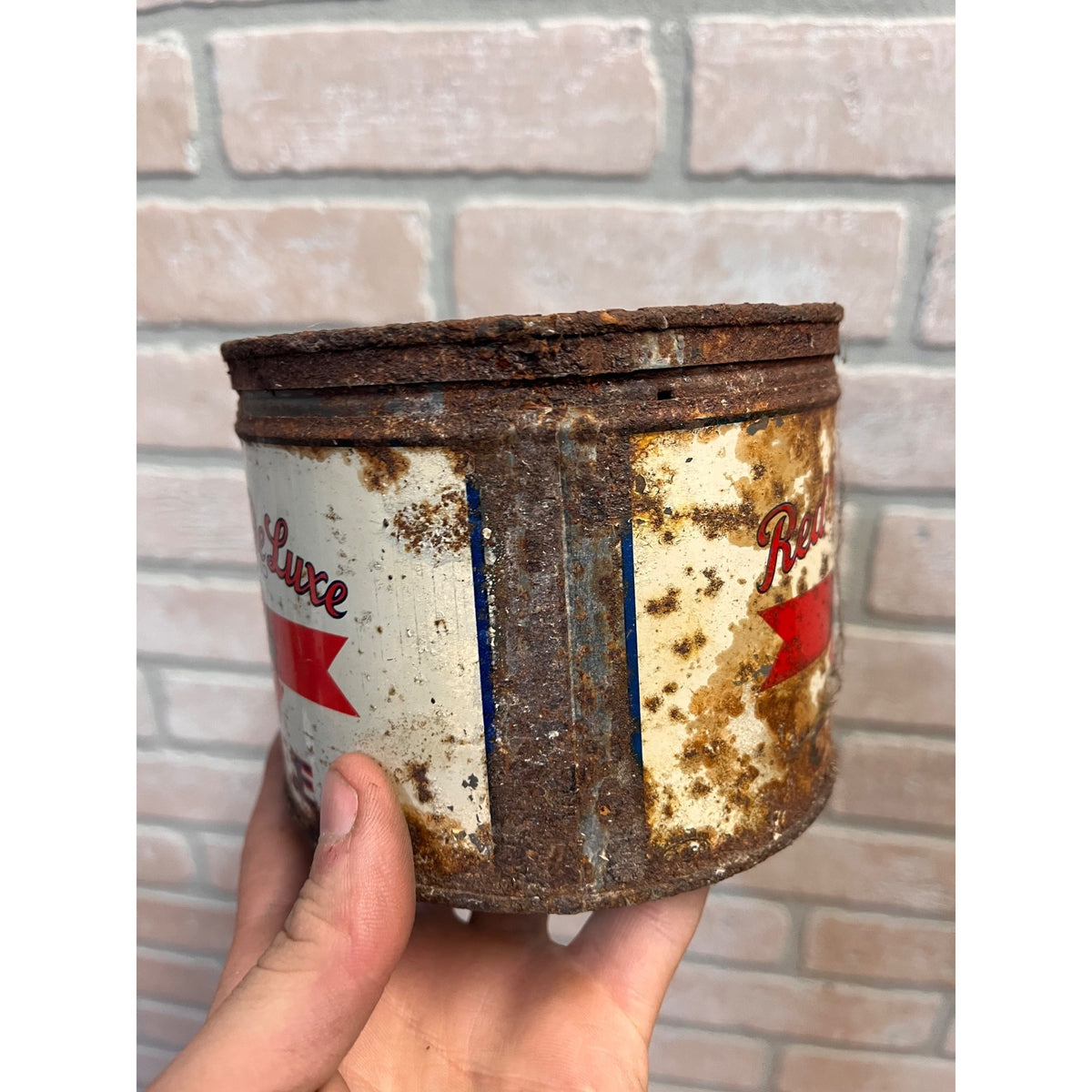 Vintage Steiner's Red Ribbon Deluxe Coffee Tin 1lb Keywind Milwaukee Wis RARE