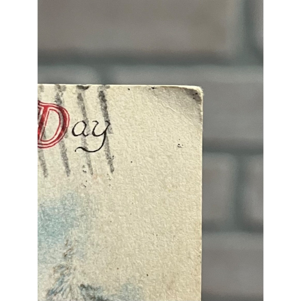 Vintage 1925 Christmas Postcard w/ Christmas Seal Tied US American Red Cross