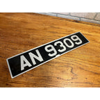 Vintage British License Plate AN 9309 Birmingham England UK Pressed Aluminum