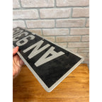 Vintage British License Plate AN 9309 Birmingham England UK Pressed Aluminum