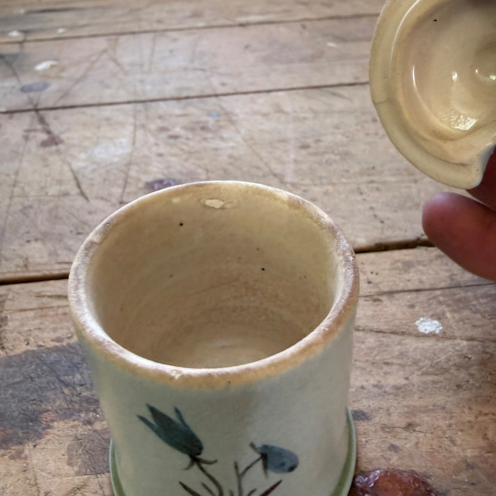 Buchan Thistle Serving  Scotland Stoneware Pottery Creamer and Sugar Dish