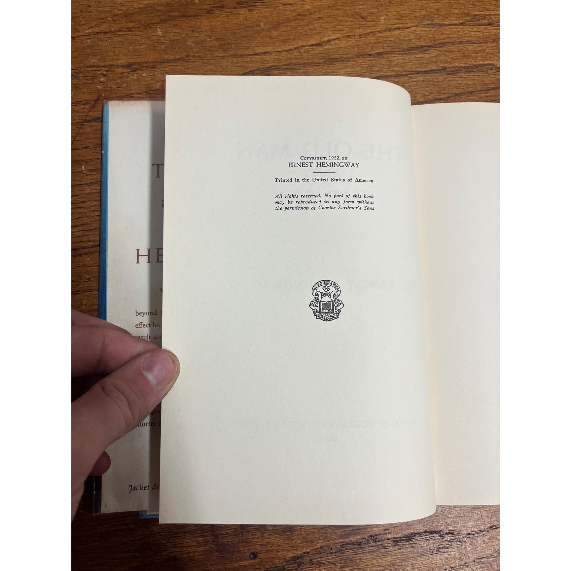 The Old Man and the Sea by Ernest Hemingway (Scribner's 1952) 1st Edition, 2nd Prnt