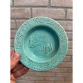 Vintage Holiday Ceramic Ashtray Jerry's Bar Rome Italy Blue Teal