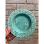 Vintage Holiday Ceramic Ashtray Jerry's Bar Rome Italy Blue Teal