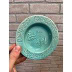 Vintage Holiday Ceramic Ashtray Jerry's Bar Rome Italy Blue Teal