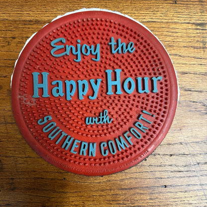 VINTAGE SOUTHERN COMFORT HAPPY HOUR ROUND 9" BAR MAT