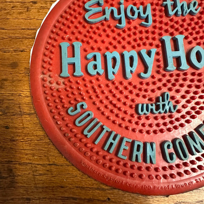 VINTAGE SOUTHERN COMFORT HAPPY HOUR ROUND 9" BAR MAT