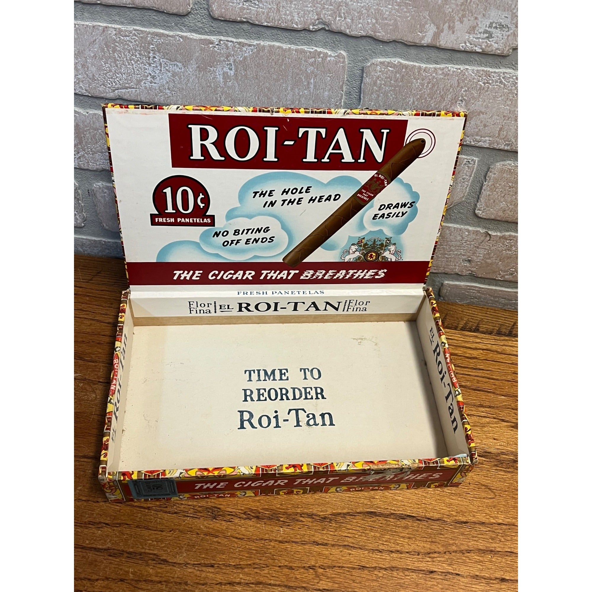 Vintage El Roi-Tan Cigars Pressed Cardboard Store Display Box Advertising
