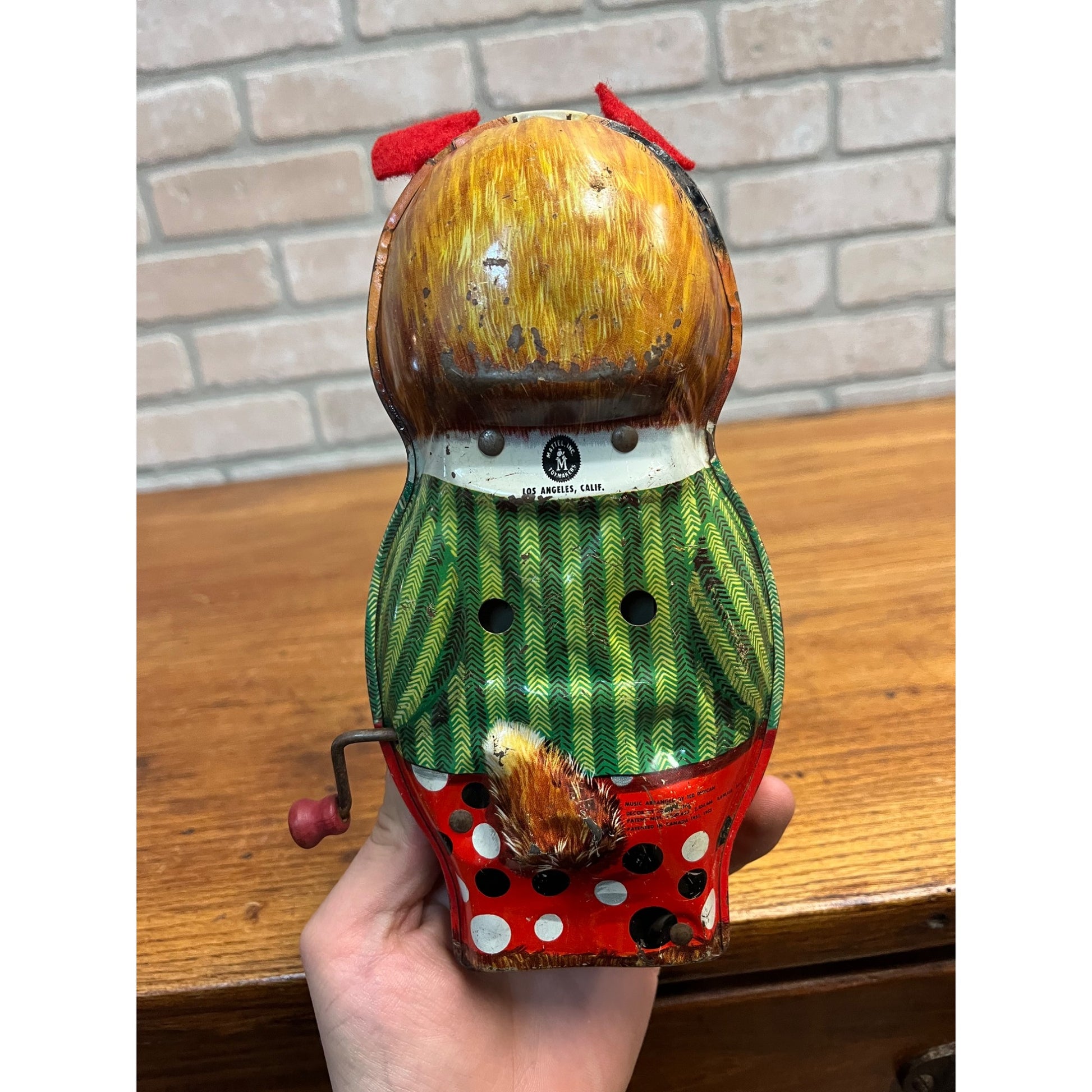 Vintage 1950s Mattel Tin Puppy "where Has My Little Dog Gone?" Music Wind up Toy