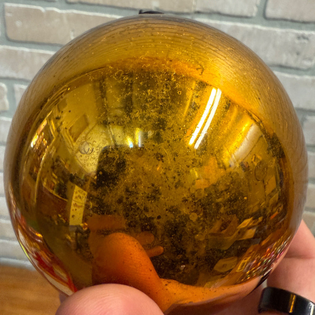 4" Gold Antique German Large Kugel Christmas Ornament