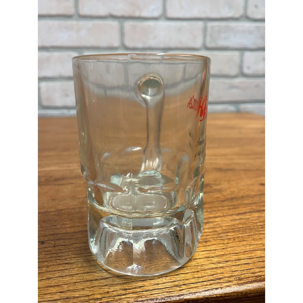 Vintage Hamm's Beer Heavy Glass Tankard Mug 4.75" Barware Land of Sky Blue Water