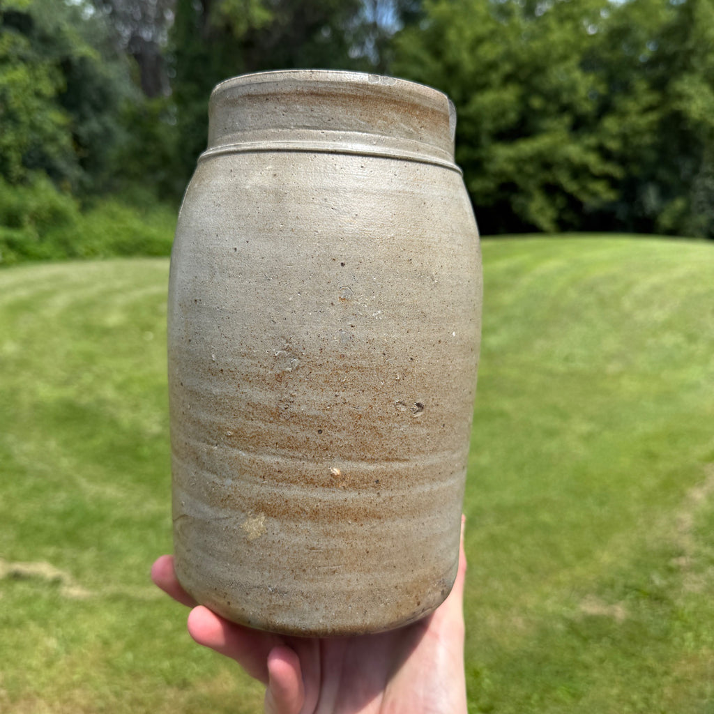 Antique Stoneware Preserves Mustard Pickle Crock Wax Seal