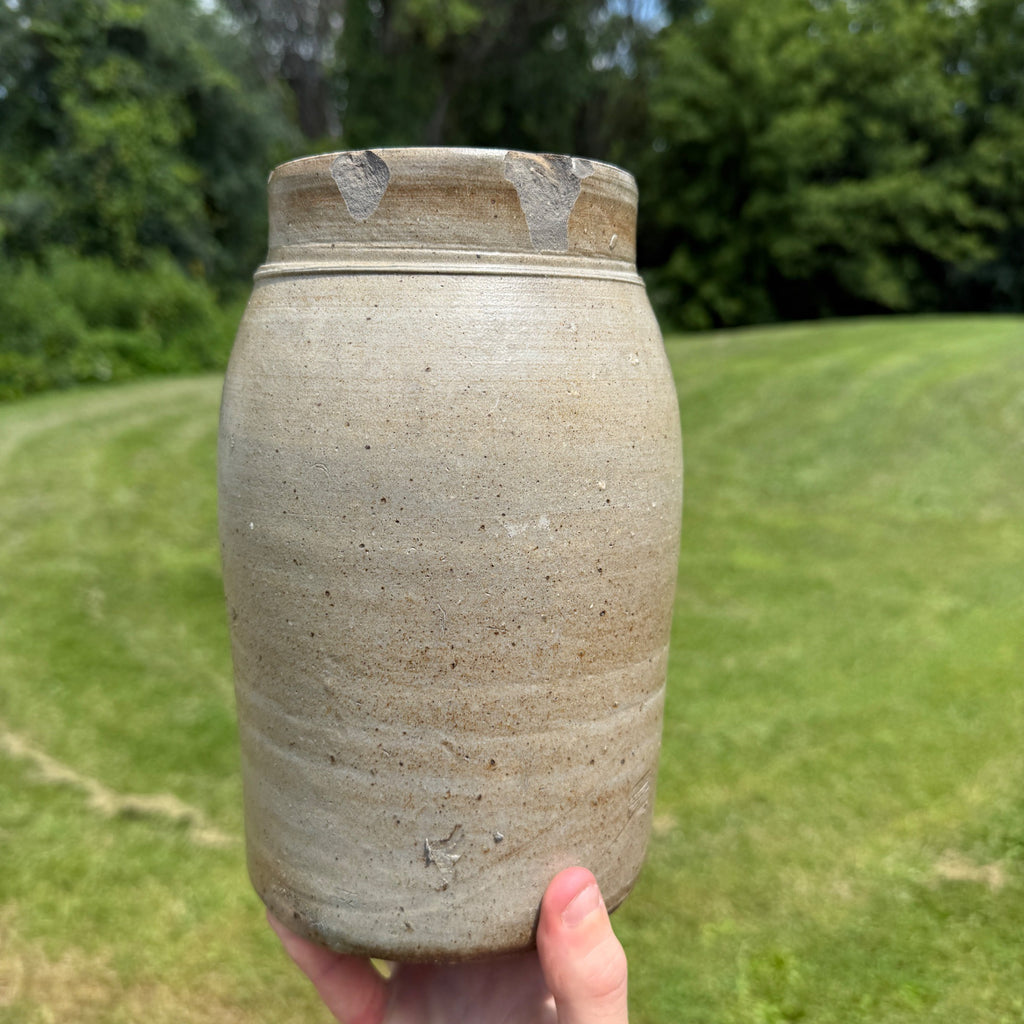 Antique Stoneware Preserves Mustard Pickle Crock Wax Seal