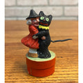 Vintage 1930s Halloween German Dancing Cat & Witch Candy Container Antique Early
