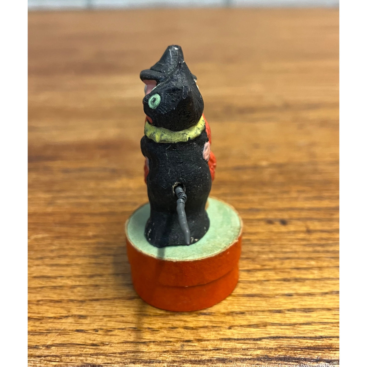 Vintage 1930s Halloween German Dancing Cat & Witch Candy Container Antique Early