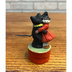 Vintage 1930s Halloween German Dancing Cat & Witch Candy Container Antique Early