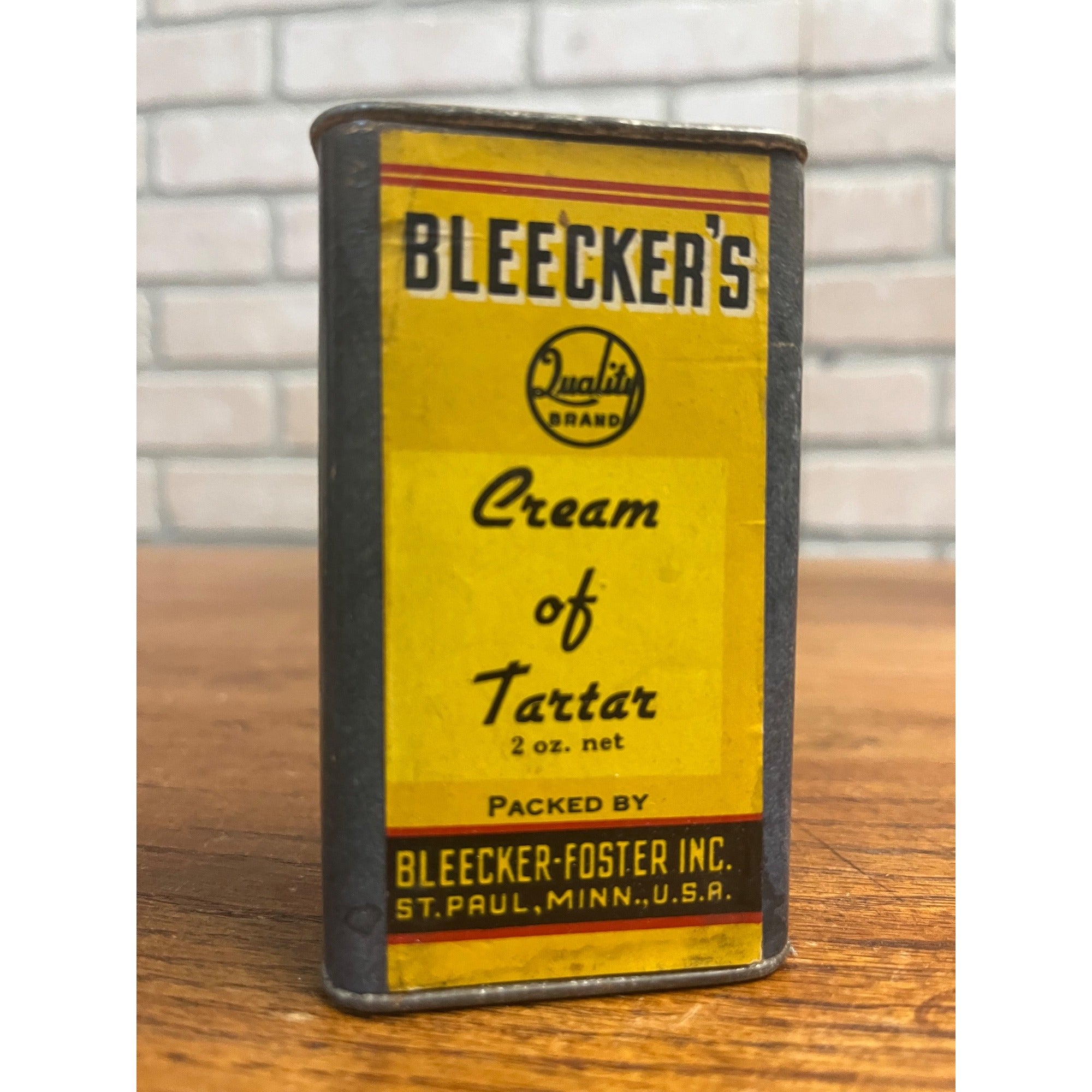 Vintage Bleecker's Cream of Tartar St Paul Minn MN Spice Tin Kitchen Decor