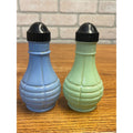 Vintage Euclid Coffee Grenade Style Salt Pepper Shakers Blue & Green