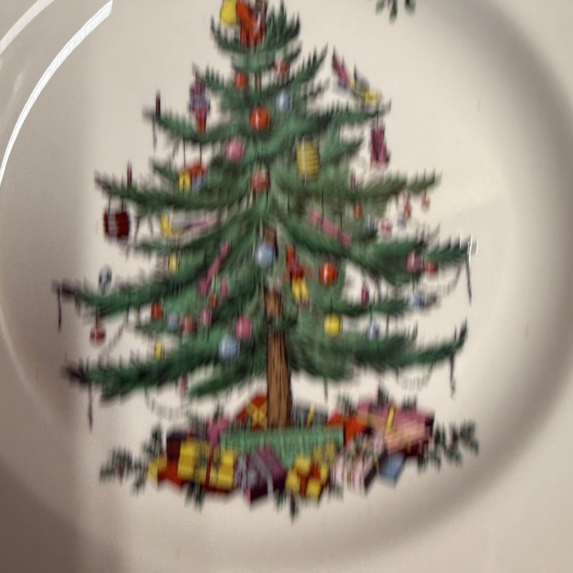 Vintage SPODE Christmas Tree S3324 England Set of (3) Dinner Plates 10.5"