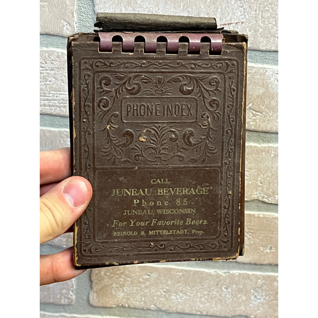Vintage 1930s Juneau Wisconsin Beverage Beer Memo Index Advertising Mittelstadt