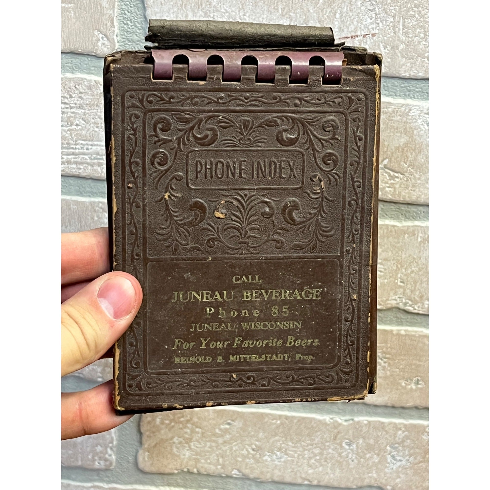 Vintage 1930s Juneau Wisconsin Beverage Beer Memo Index Advertising Mittelstadt