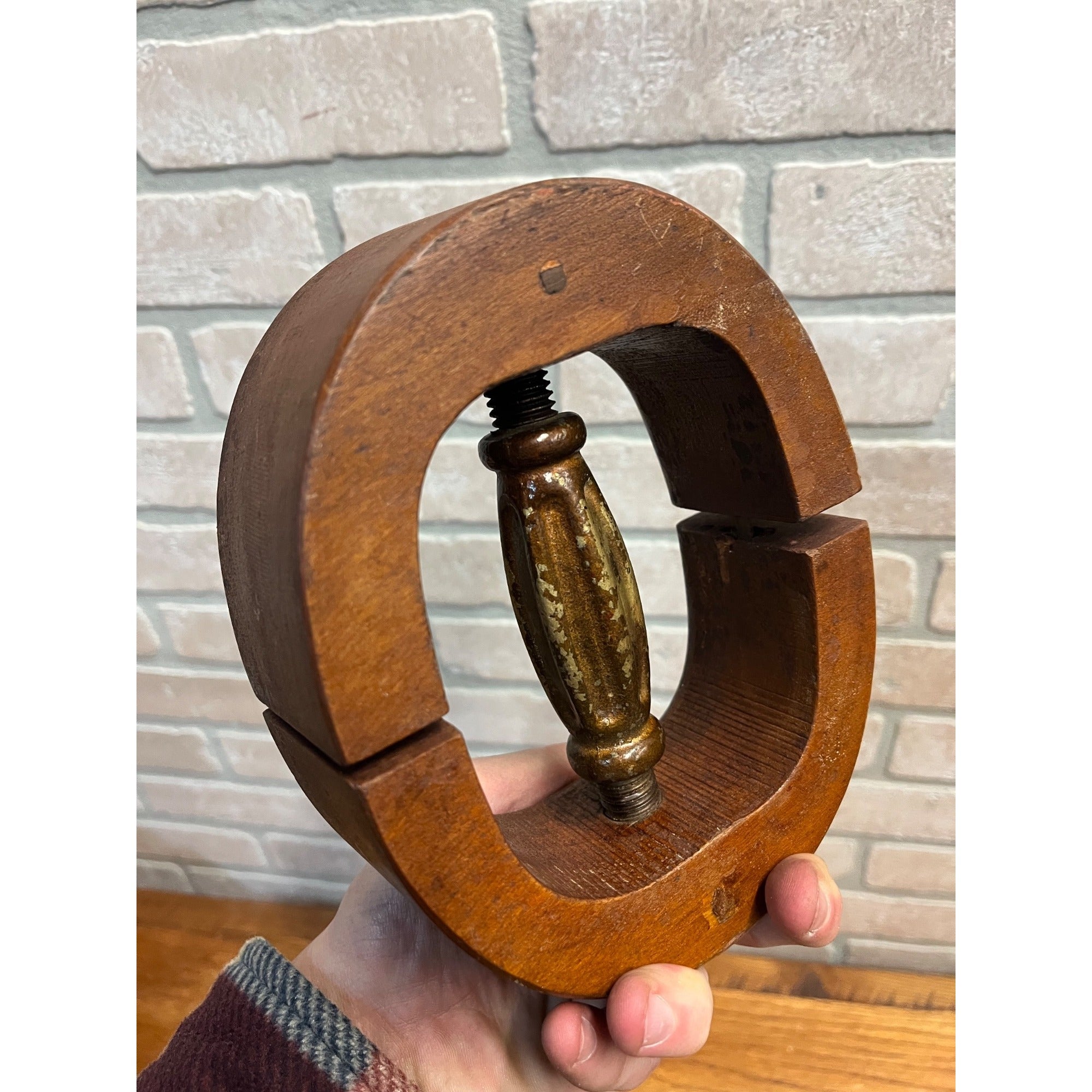 Antique Adjustable Wood Millinery Hat Stretcher Mold Form Stamped 6 5/8 Works