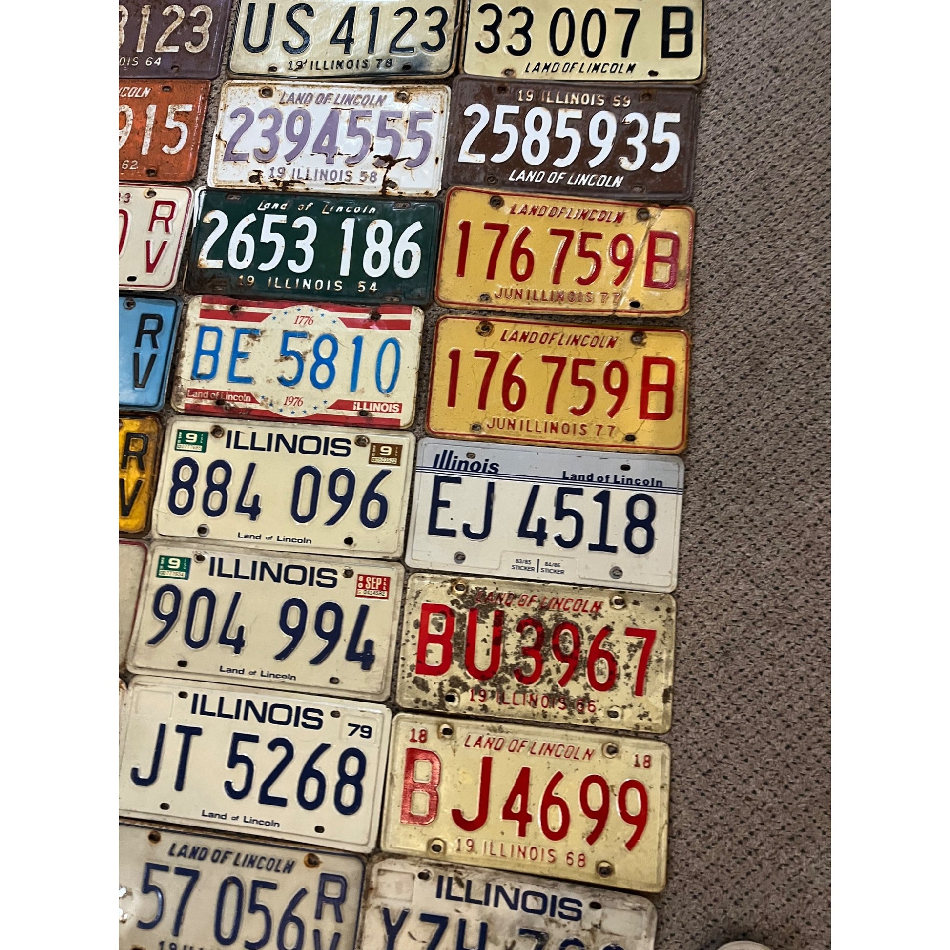Vintage Huge Lot (30) Illinois Car RV Truck License Plates 1960s-1980s