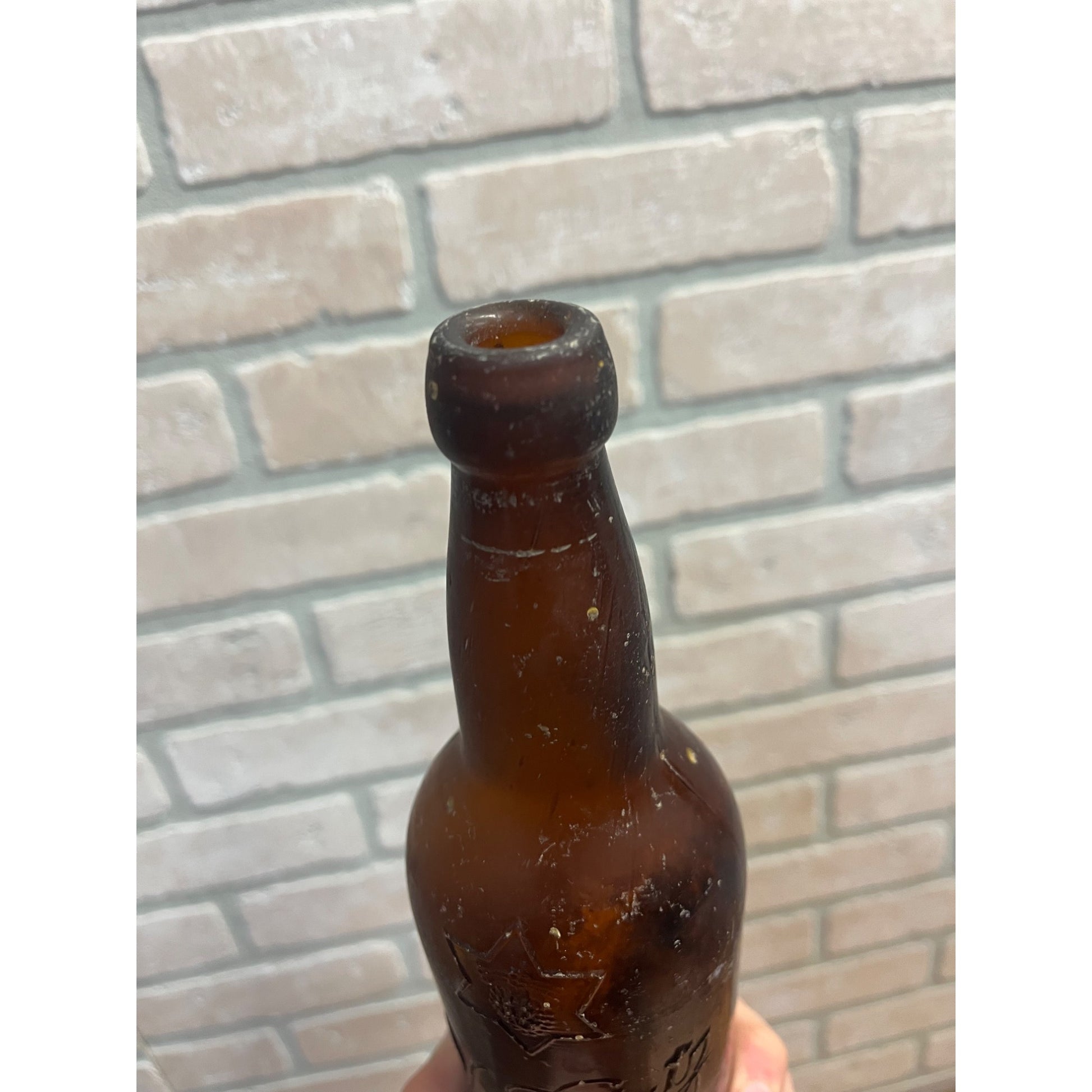 1890s Val Blatz Brewing Company Milwaukee Vintage Blob Top Beer Bottle Amber