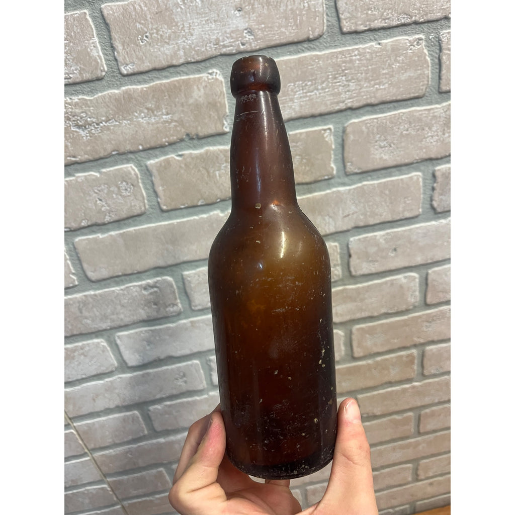 1890s Val Blatz Brewing Company Milwaukee Vintage Blob Top Beer Bottle Amber
