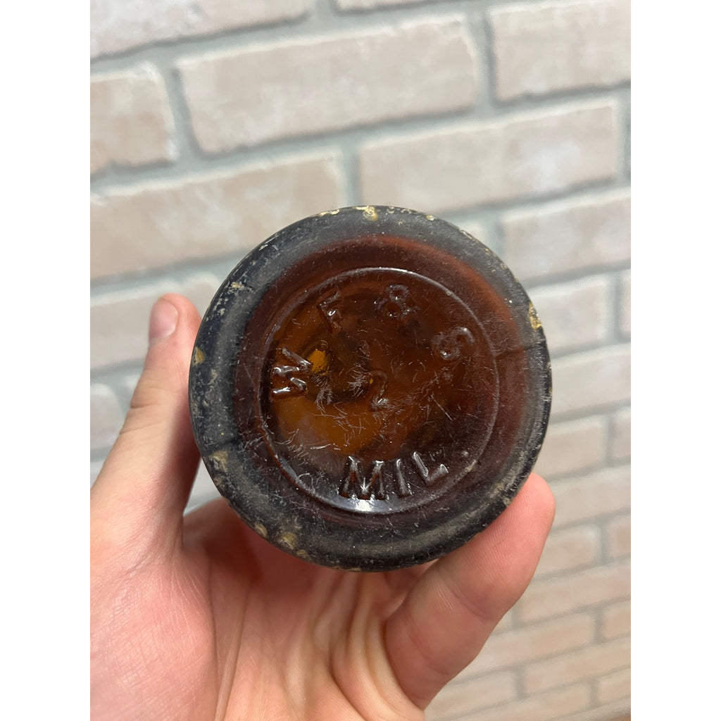 1890s Val Blatz Brewing Company Milwaukee Vintage Blob Top Beer Bottle Amber