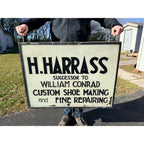 Vintage 1900s Shoe Cobbler Reverse on Glass Milwaukee Trade Advertising Sign