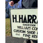 Vintage 1900s Shoe Cobbler Reverse on Glass Milwaukee Trade Advertising Sign