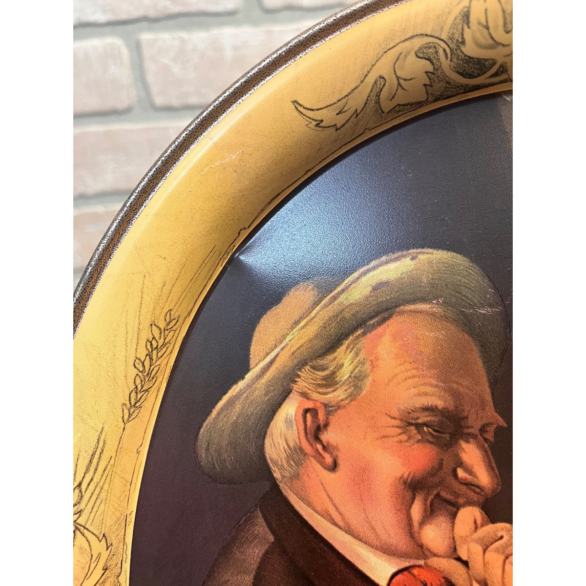 Vintage J. Leinenkugel Brewing Co. Man With Beer Stein Oval Metal Serving Tray Chippewa Falls, WI