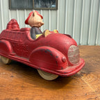 Vintage Walt Disney Sun Rubber Mickey Mouse Fire Truck Engine Toy Donald Duck