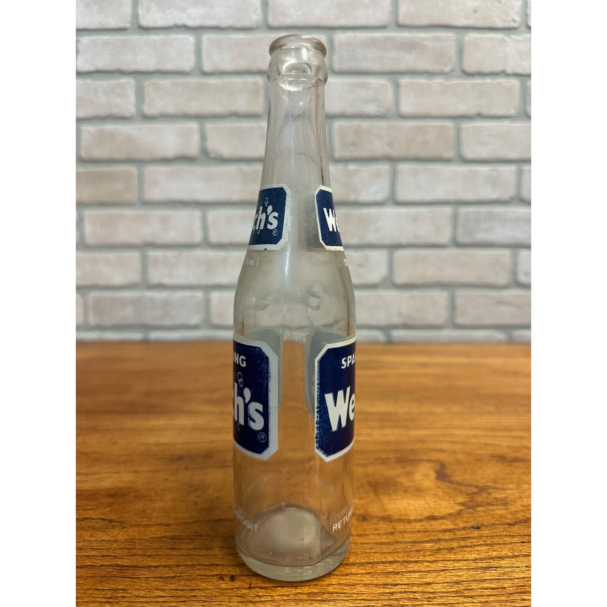 Vintage Sparkling Welch`S 10 Oz ACL Clear Glass Soda Pop Bottle