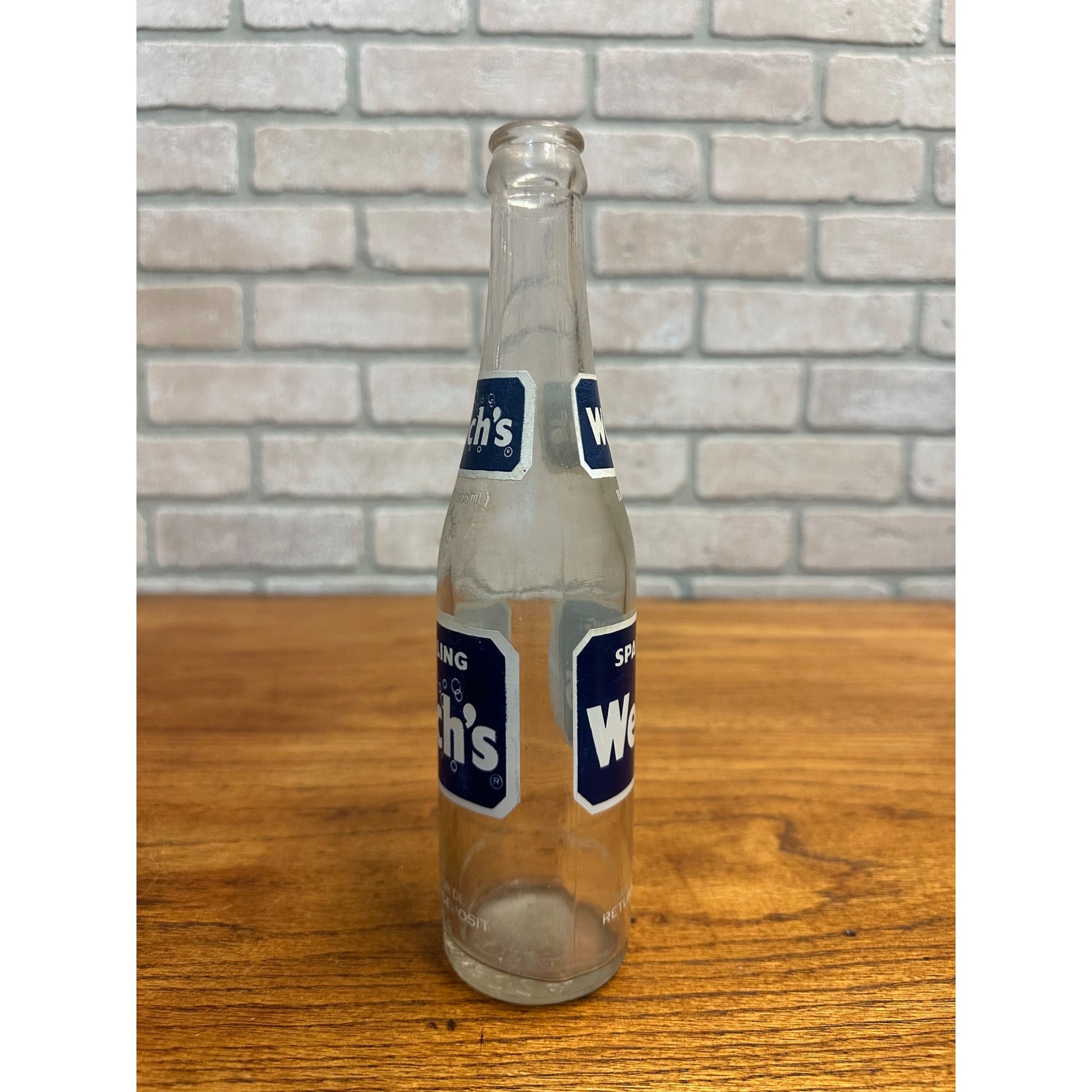 Vintage Sparkling Welch`S 10 Oz ACL Clear Glass Soda Pop Bottle