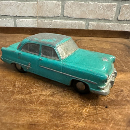 Vintage Banthrico Teal 1950s Ford Cast Metal Promo Car Bank 1953 Dealer