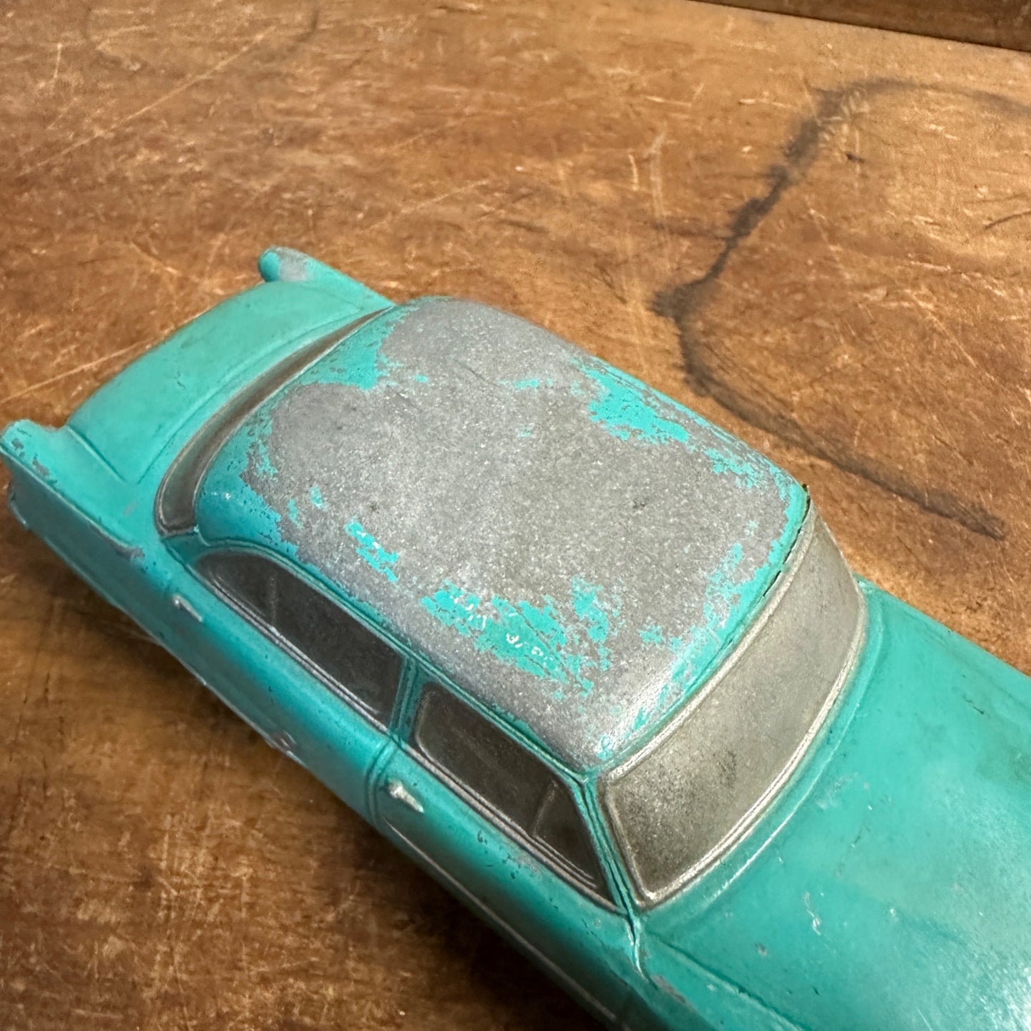 Vintage Banthrico Teal 1950s Ford Cast Metal Promo Car Bank 1953 Dealer