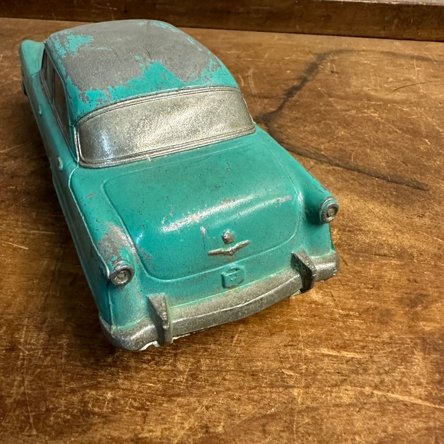 Vintage Banthrico Teal 1950s Ford Cast Metal Promo Car Bank 1953 Dealer